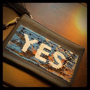 Shiraleah Yes/No Sequin Clutch
